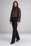 Women's Brown Leather Jacket - Belt Detailed Crop Oversize Leather Jacket - 3