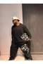 Black Tiger Large Size Long Sleeve and Sweatpants Set, Oversized, Loose Fit - 3