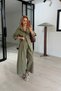 Size Adjustable Shirt / Barrel Pants Khaki Set - 5