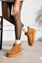 Mayge Tan Suede Sheepskin Inside Thick Sole Ankle Boots - 2
