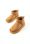 Mayge Tan Suede Sheepskin Inside Thick Sole Ankle Boots - 4