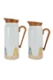 2-Piece Thermal Flask Set, 0.75L & 1L, White / Brown - 3