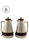2-Piece Tea & Coffee Flask, 1 Liter, White & Burgundy & Gold
