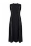 Piping Detailed Sleeveless Dress and Jacket Plus Size Linen Set - Black - White - - 5