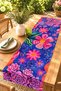 Cat Patterned Runner/Tablecloth/American Service Mat with Floral Glasses
