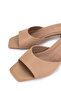 Women's Genuine Leather Beige Heeled Slipper - 3