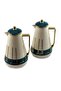 2-Piece Tea & Coffee Flask, 1 Liter, White & Petrol Green & Gold - 3