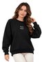 Women's Oversize Sweatshirt |   Cotton 3 Yarn Knitted Fabric with Raised Texture |   Crew Neck Low Shoulder Long Sleeve Casual Women's Top Clothing Model - 3