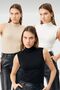 Bipantolon Women's 3-Piece Ribbed Half Turtleneck Body