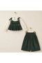 Velvet 3-Piece Set Shirt Blouse Trousers Green