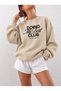 Doing My Best Club Printed Oversize Crew Neck Sweatshirt - 3