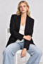 Padded Drawstring Detailed Woven Blazer Jacket Lnt0050 Black - 3