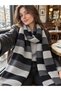 Retro Striped Oversize Knitwear Scarf Unisex Gray - 3