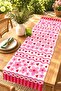 Pink Floral Cat Patterned Runner / Tablecloth / Placemat