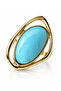Adjustable Oval Stone Detailed Vintage Ring Women's Turquoise - 2