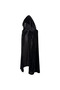 130cm Velvet Hooded Cloak for Teenagers and Adults, Party Cape for Witch Vampire Cosplay, Unisex Hooded Cape Cosplay Costume, for Women Men (Black) - 7