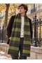 Retro Striped Oversize Knitwear Scarf Unisex Green - 5