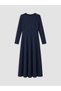 Women's crew neck fitted waist dress