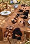 Coffee Tone Cat and Dog Patterned Runner/Tablecloth/American Service Mat - 3