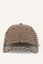 Men's Houndstooth Patterned Leather Visor Cap Hat H5455Ax26Wn - 5