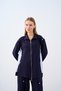 Women's Stripe Garnished Snap Detail Tracksuit Set Navy Blue - 3