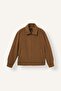 Regular Fit Polo Collar Lined Zippered Cashmere Coat H2629Ax26Au - 5