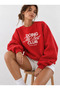 Doing My Best Club Printed Oversize Crew Neck Sweatshirt - 2