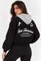 Women's Hooded Double Zipper San Francisco Printed Bomber Jacket - 2