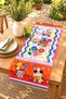 Cat Patterned Runner/Tablecloth/American Service Mat with Floral Glasses - 2
