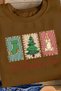 Merry Christmas Printed Cotton 3 Thread Threaded Crew Neck Oversize Sweatshirt