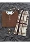 Men's Plaid Detailed Buttoned Long Sleeve Fleece Pajama Set - 5
