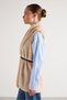 Women's Stone Belted Lined Fur Vest 30094 - 7