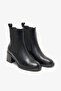 Saga Black Leather Women's Heeled Boots - 3