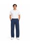 Men's Linen Wide Leg Mid Rise Authentic Fit Pants, Navy