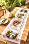 Framed Village Scenery Patterned Runner / Tablecloth / Placemat
