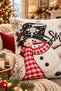 Double-Sided Printed Mittens Patterned Set of 4 Suede Throw Pillow Covers - New Year - Christmas - 2