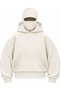 Unisex Oversize Hooded Sweatshirt with Balaclava Mask Beige Hoodie
