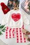Love Printed Heart Patterned Spanish Flared Girls' 2-Piece Set - Pink
