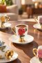 Orange Sunset 6-Person Porcelain Coffee Cup Set - 90 ml - 2