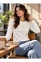 Women's Crew Neck Long Sleeve Basic Blouse - 4