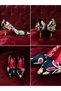 Valley Ethnic Pattern Closed Back 9cm Heeled Shoes - 3