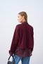 Women's Shirt Collar Detail Tunic Burgundy - 4