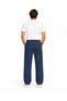 Men's Linen Wide Leg Mid Rise Authentic Fit Pants, Navy - 5