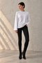 Women's Tok Textured Combed Cotton Basic Blouse Loose Sleeves Crew Neck My7204 - 2