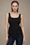 Strappy Peplum Cut Women's Bluz