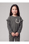Lcw Kids Anthracite Thessaloniki Floral Girls' Set with Nevavm Difference - 2