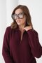Women's Ribbed Polo Collar Sweater with Zipper Detail, Soft Textured 12356 - 2