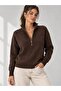 Women's Half Zipper High Collar Knitwear Sweater 8765 - 2