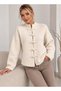 Women's Judge Collar Chinese Buttoned Wide Cut Cardigan 8763