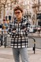 Men's Zippered Hooded Plaid Anthracite Lumberjack Shirt - 6